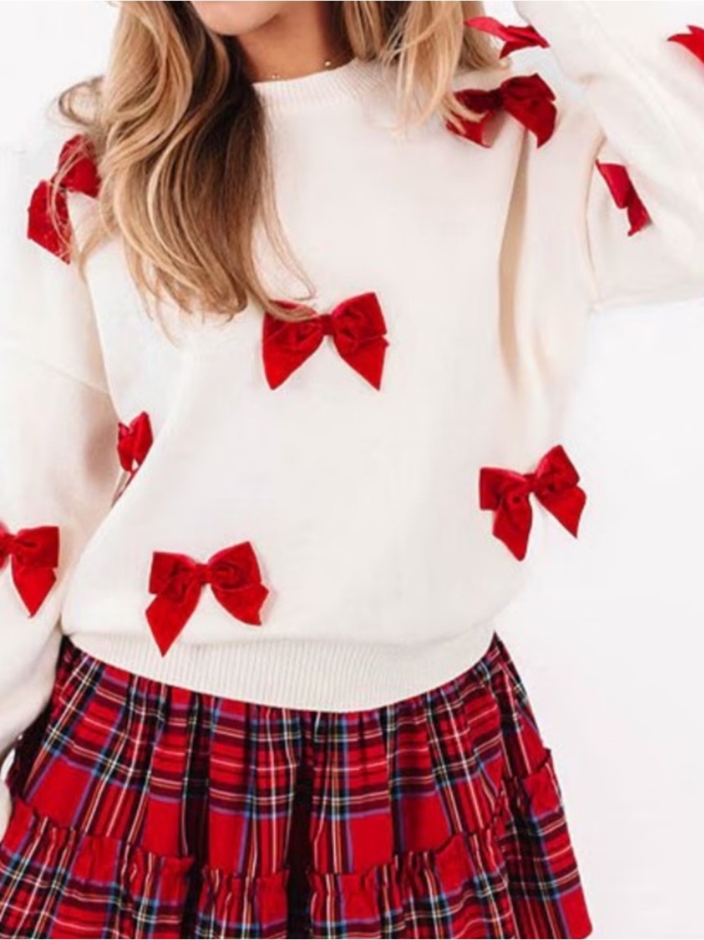 J.Marie Jenna Long Sleeve Bow front Sweater - Picture 4 of 16